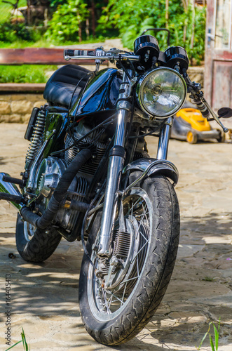 Old classic cafe racer motorbike