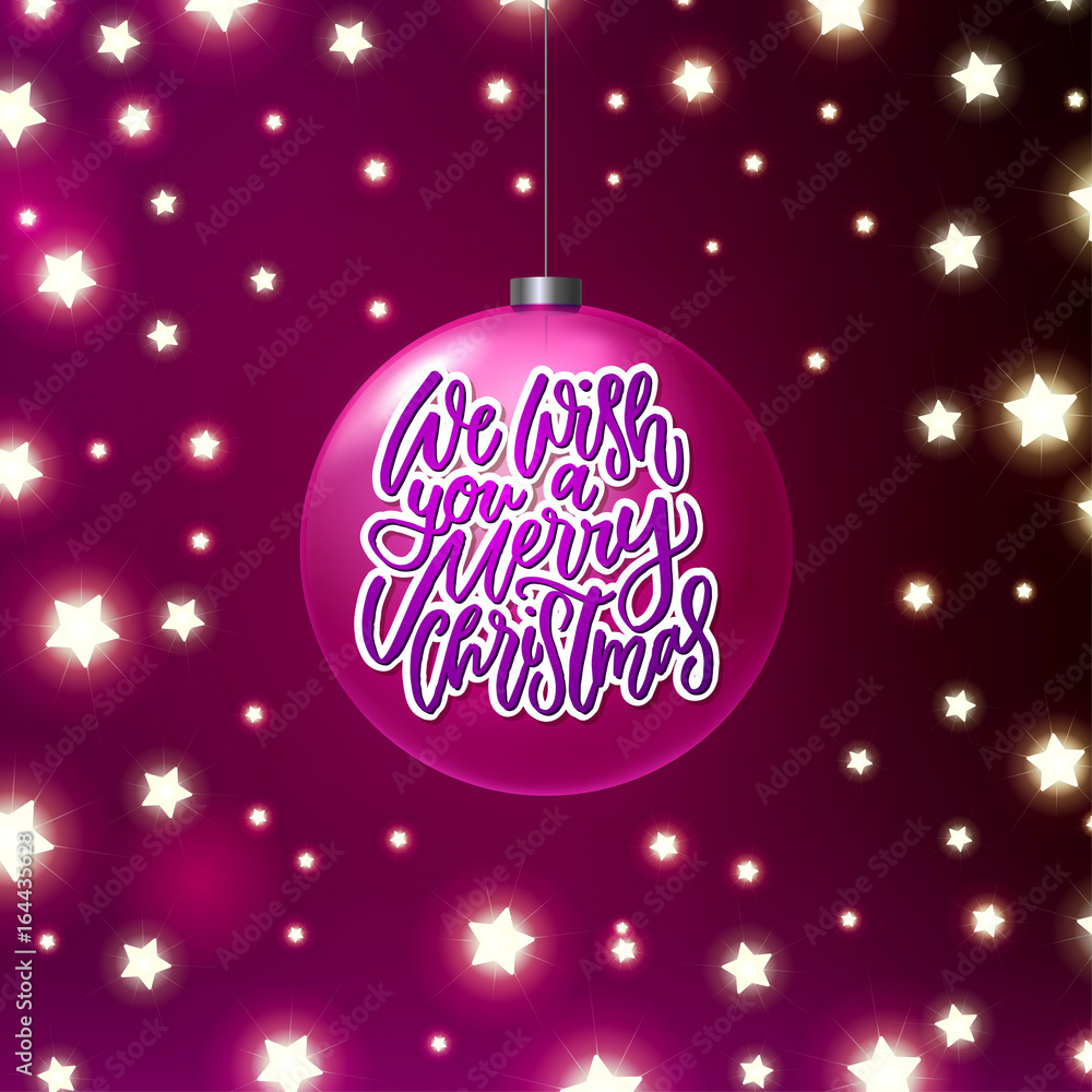 greeting card with wreath Xmas vector background. Hand drawn calligraphy. concept handwritten we wish you a merry christmas greeting card with wreath Xmas vector background. Hand drawn calligraphy. concept handwritten we wish you a merry christmas