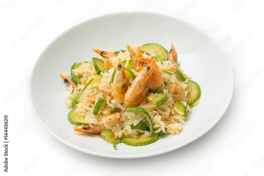 Risotto gamberi e zucchine Risotto gamberi e zucchine