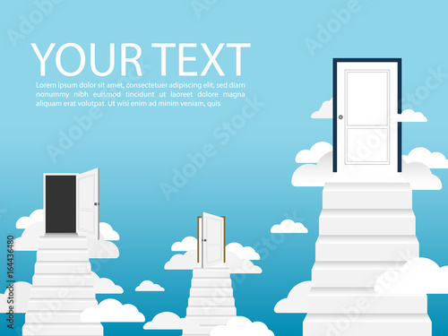 stair sky door vector