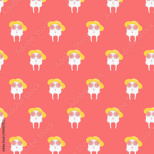 Seamless vector background with sea lions.