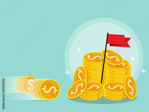 dollar coin rolling investment,profit income growth success vector