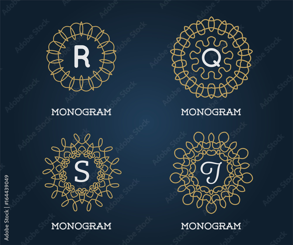 Set of Monogram Design Template. Letter Vector Illustration Premium Elegant Quality. Collection Pack. Set of Monogram Design Template. Letter Vector Illustration Premium Elegant Quality. Collection Pack.