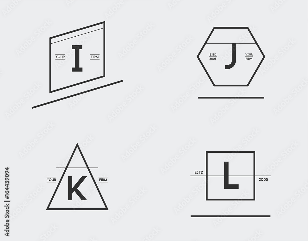 Set of Minimal Geometric Lined Template for Hipster Identity in Vector Set of Minimal Geometric Lined Template for Hipster Identity in Vector