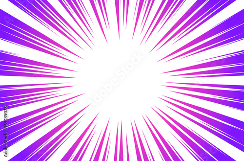 Purple Sun Rays or Explosion Boom for Comic Books Radial Background Vector