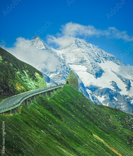 alpine mountain road in Grossglockner pass, Austria and Germany Alps photo