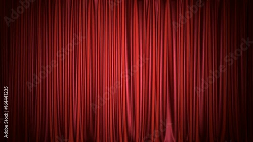 Theater or cinema red curtain 3D animation with both chroma key and alpha mask included