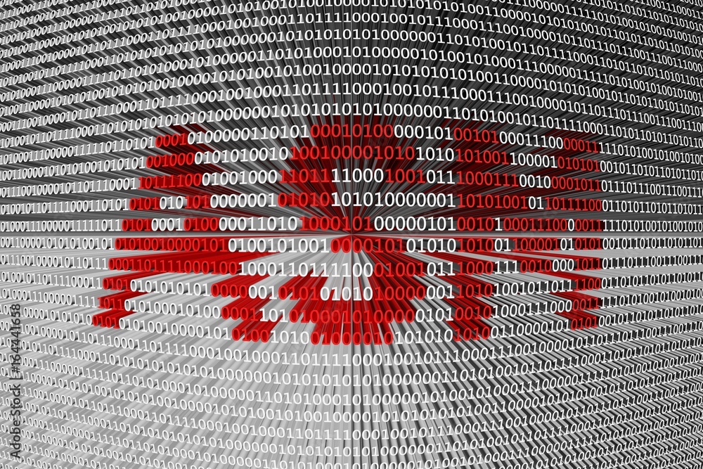 ASM into a binary code 3D illustration ASM into a binary code 3D illustration