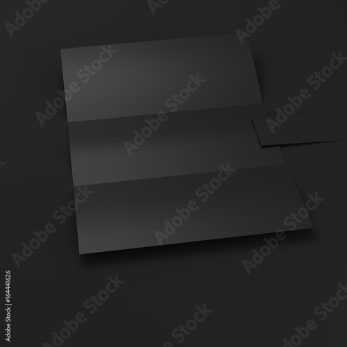 black folded paper and visit card © neva