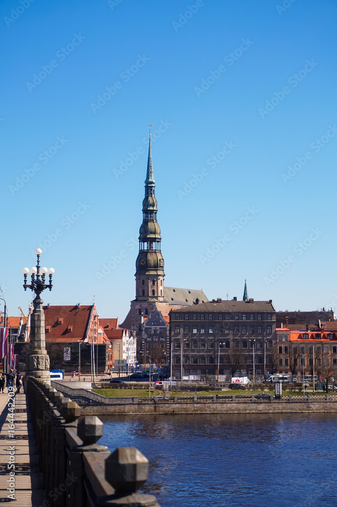 Riga city view from the bridge