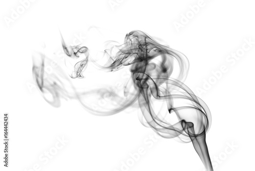 Swirl of white smoke on black background