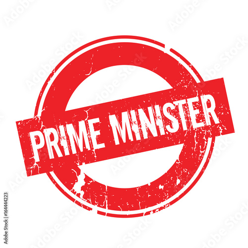 Prime Minister rubber stamp. Grunge design with dust scratches. Effects can be easily removed for a clean, crisp look. Color is easily changed.