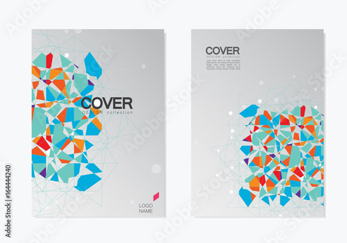 Abstract Broken stained glass background. Vector colored elements
