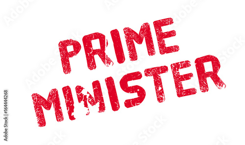 Prime Minister rubber stamp. Grunge design with dust scratches. Effects can be easily removed for a clean, crisp look. Color is easily changed.