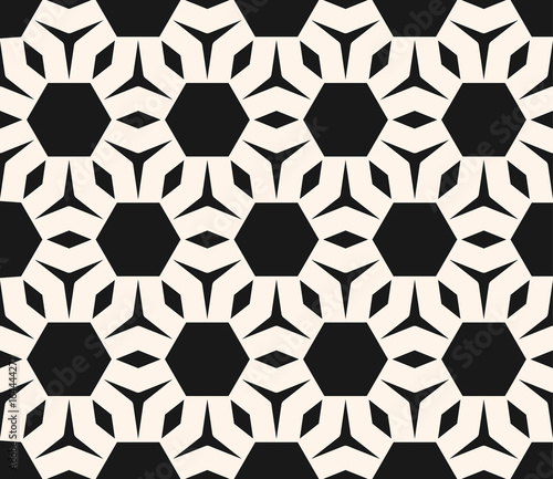 Vector monochrome seamless pattern  abstract geometric ornament. Simple geometrical figures  polygonal shapes. Modern ornamental background texture. Design for prints  home decor  fabric  furniture
