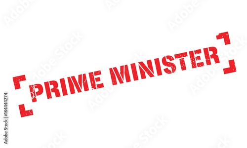 Prime Minister rubber stamp. Grunge design with dust scratches. Effects can be easily removed for a clean, crisp look. Color is easily changed.