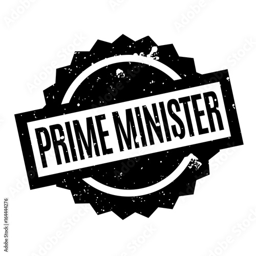 Prime Minister rubber stamp. Grunge design with dust scratches. Effects can be easily removed for a clean, crisp look. Color is easily changed.