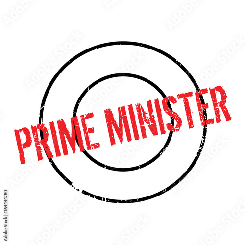 Prime Minister rubber stamp. Grunge design with dust scratches. Effects can be easily removed for a clean, crisp look. Color is easily changed.