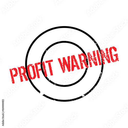 Profit Warning rubber stamp. Grunge design with dust scratches. Effects can be easily removed for a clean, crisp look. Color is easily changed.