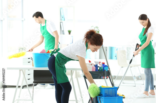 Service team cleaning moder...