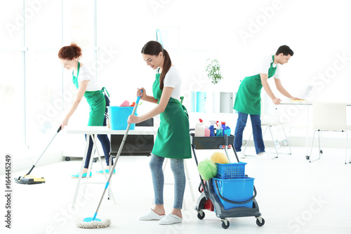 Service team cleaning moder...