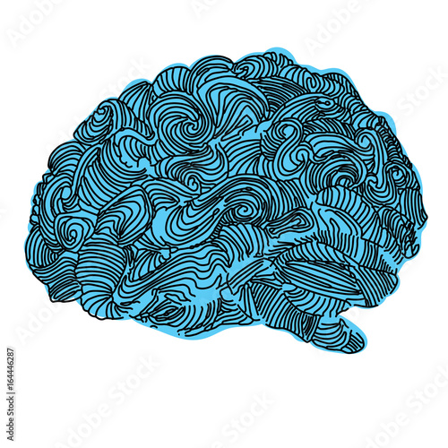 Brain Idea illustration. Doodle vector concept about human brain. Creative illustration