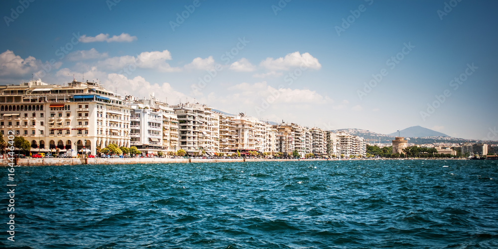 Panoramic view of the city of Thessaloniki from the sea