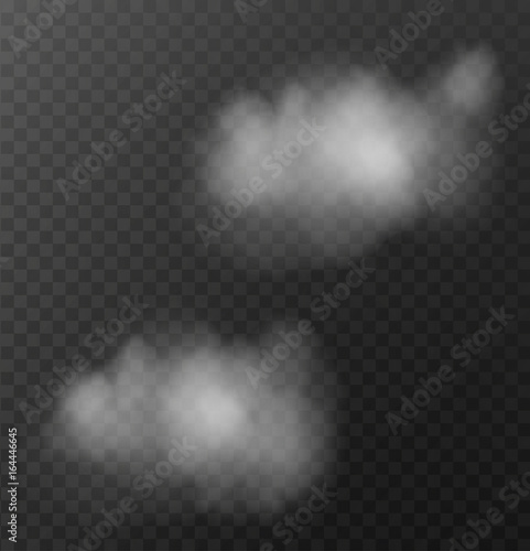 Set of transparent clouds, vector illustration