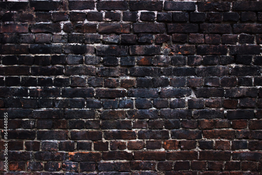 Fototapeta premium tło czarne ściany, ciemna cegła tekstura dla projektu
