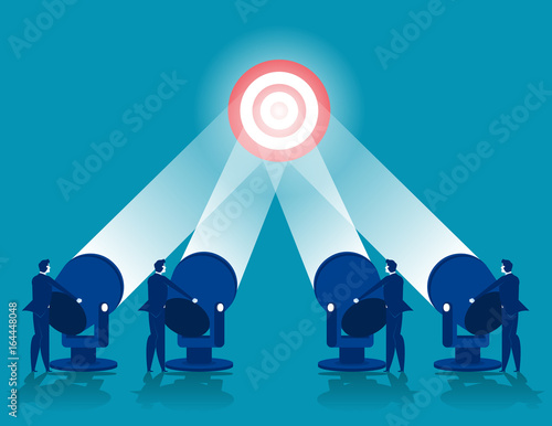 Business team brainstorming success to target. Concept business vector illustration.