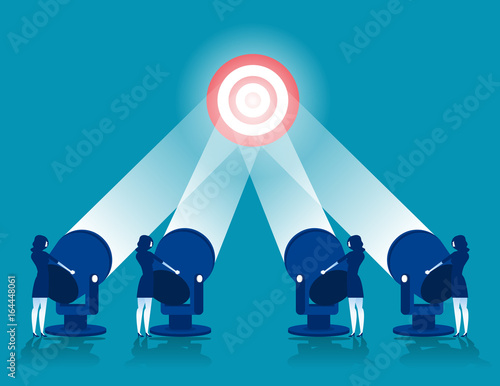 Business team brainstorming success to target. Concept business vector illustration.