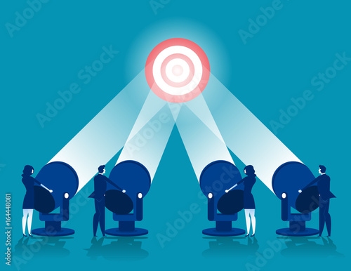 Business team brainstorming success to target. Concept business vector illustration.