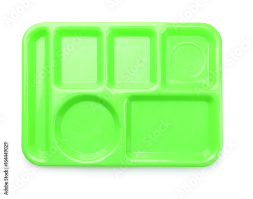 Cuadro en lienzo Empty serving tray for food on white background