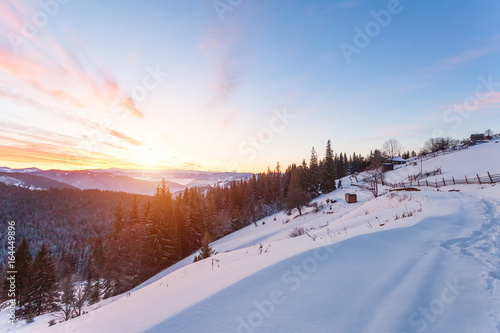 Beautiful winter mountains landscape © beerlogoff