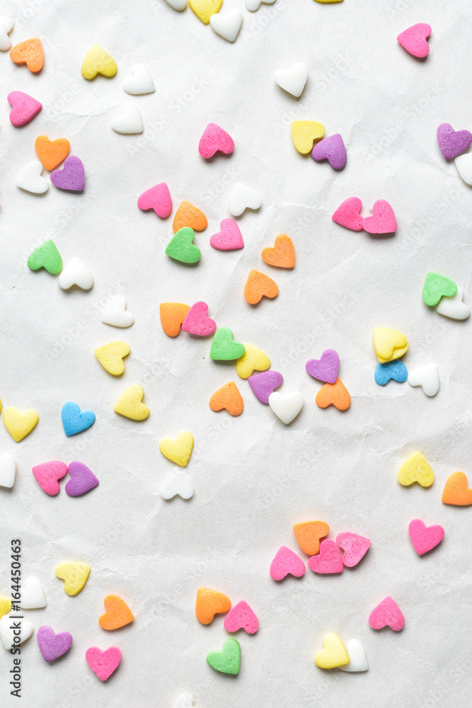Scattered candy hearts Scattered candy hearts