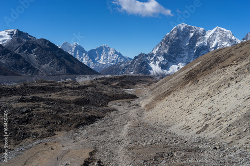 Trekking trail to Lobuche village from EBC, Everest region, Nepal