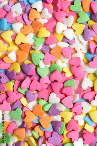 Scattered candy hearts