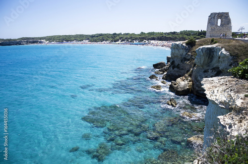 Torre dell' orso sea and tower view, Salento, Puglia, Italy