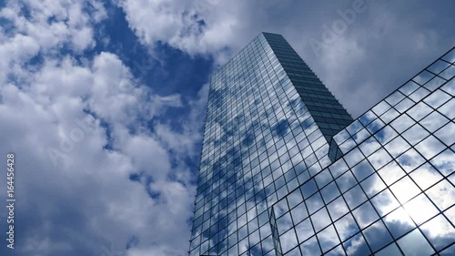 Skyscraper TimeLapse. The storm clouds floating over the skyscrapers