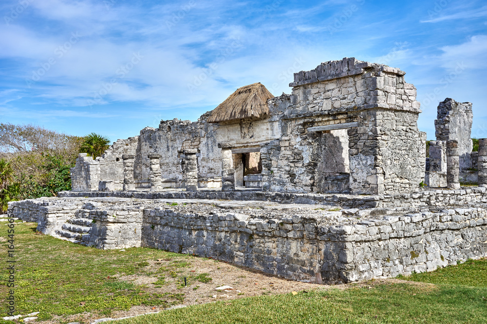 Castillo fortress / The ancient Mayan city of Tulum / Mexico Castillo fortress / The ancient Mayan city of Tulum / Mexico