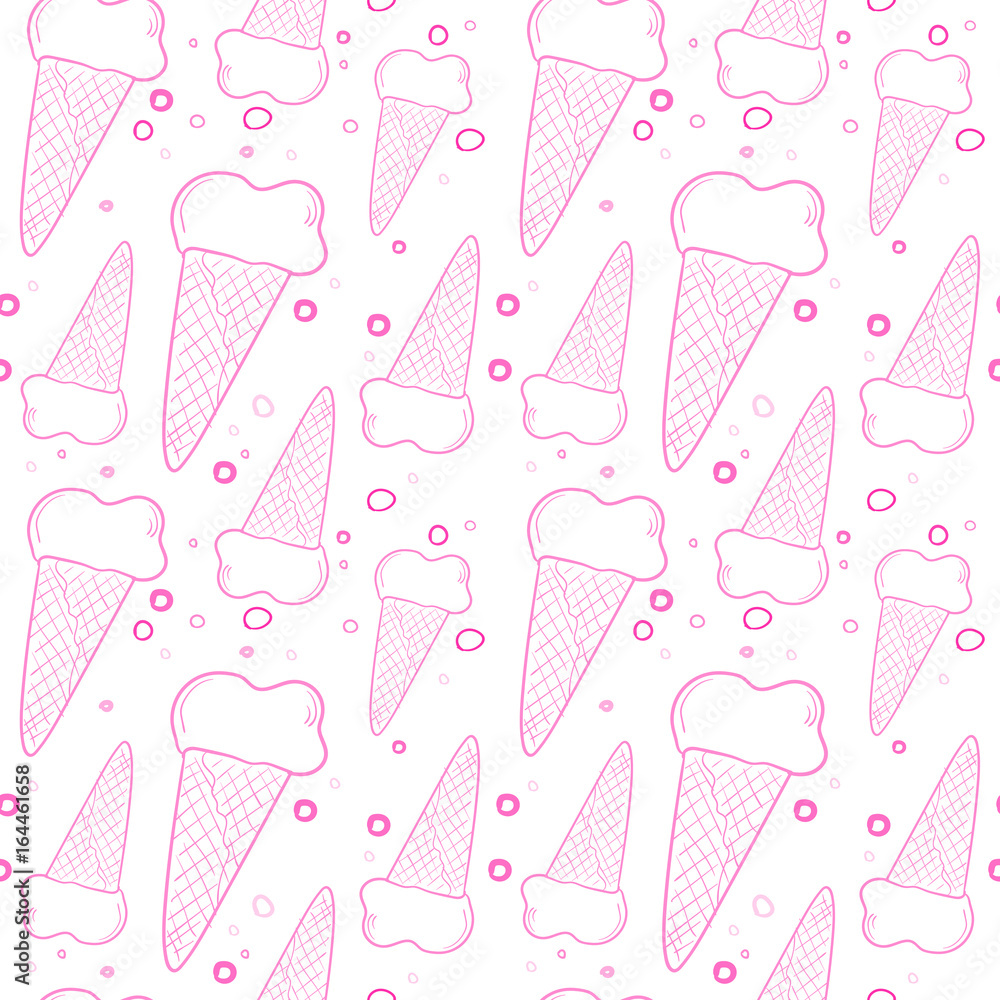 Ice Cream Cone Seamless Pattern Ornament Background Ice Cream Cone Seamless Pattern Ornament Background