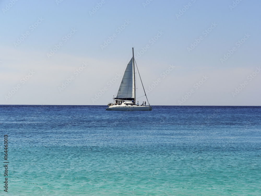 Fototapeta A sailboat on the sea