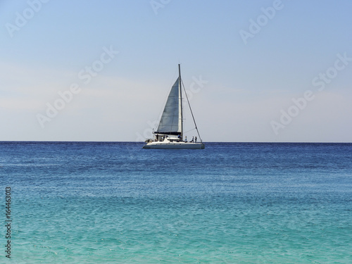 A sailboat on the sea