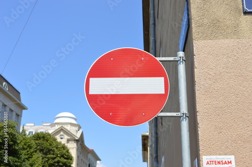 Einfahrt verboten betreten verboten Straßenschild street sign