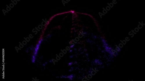 Change in the color of the fall down particles