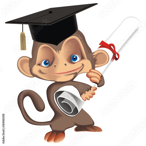monkey with diplom