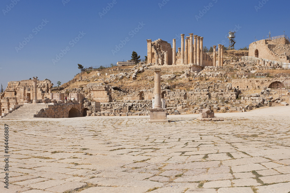 Roman Forum in Jerash Jordan 