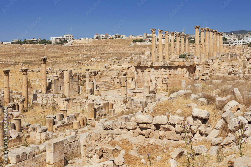 Roman temple and ruins in Jordan 