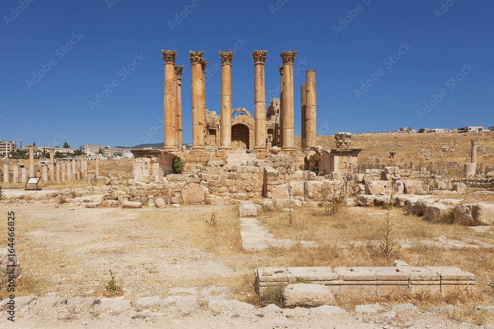 Artemis temple in Jerash Jordan 