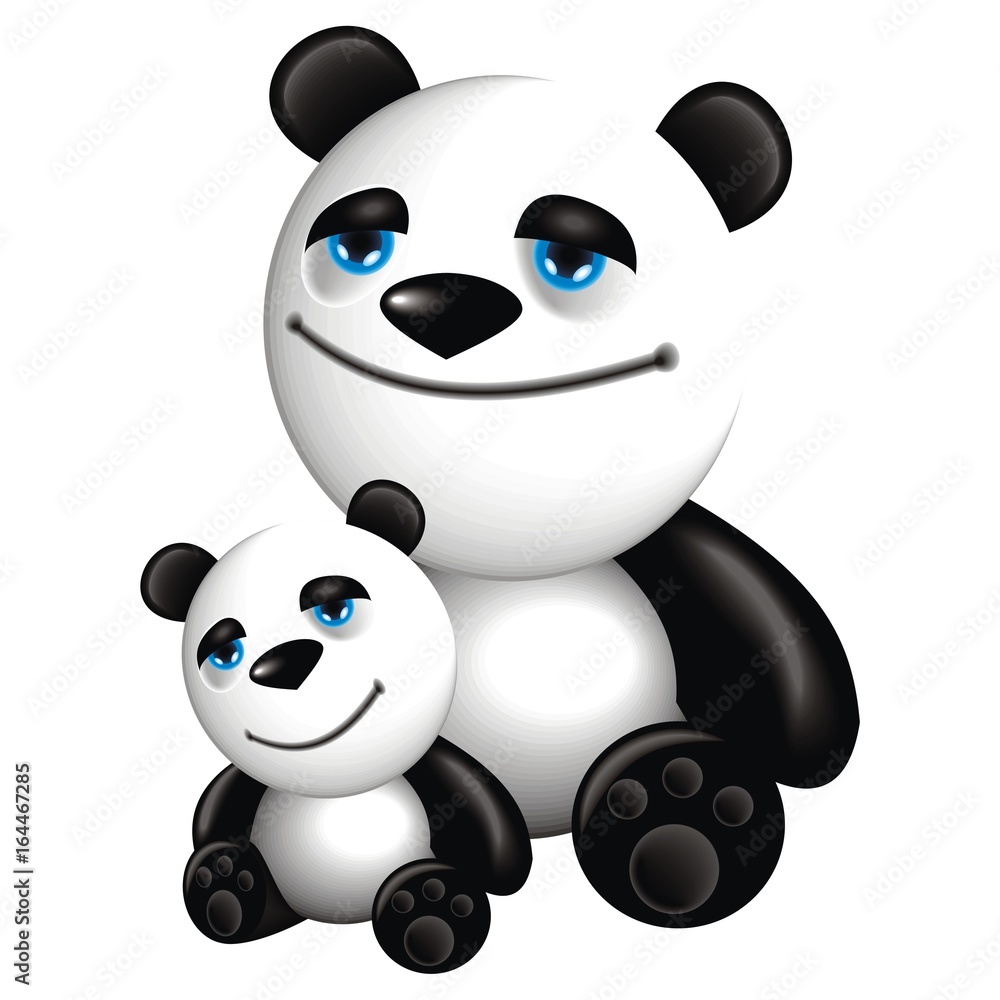 panda with baby panda with baby